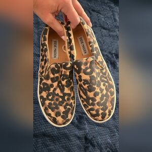 Steve Madden Leopard-Print Slip-On Sneakers - Tan & Black